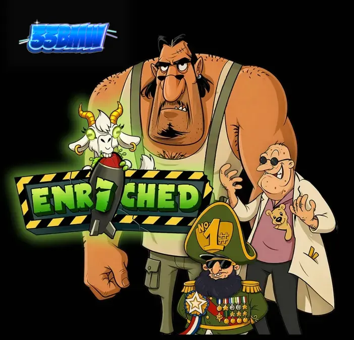 The Enriched slot game interface featuring a retro TV screen and radioactive theme elements.
